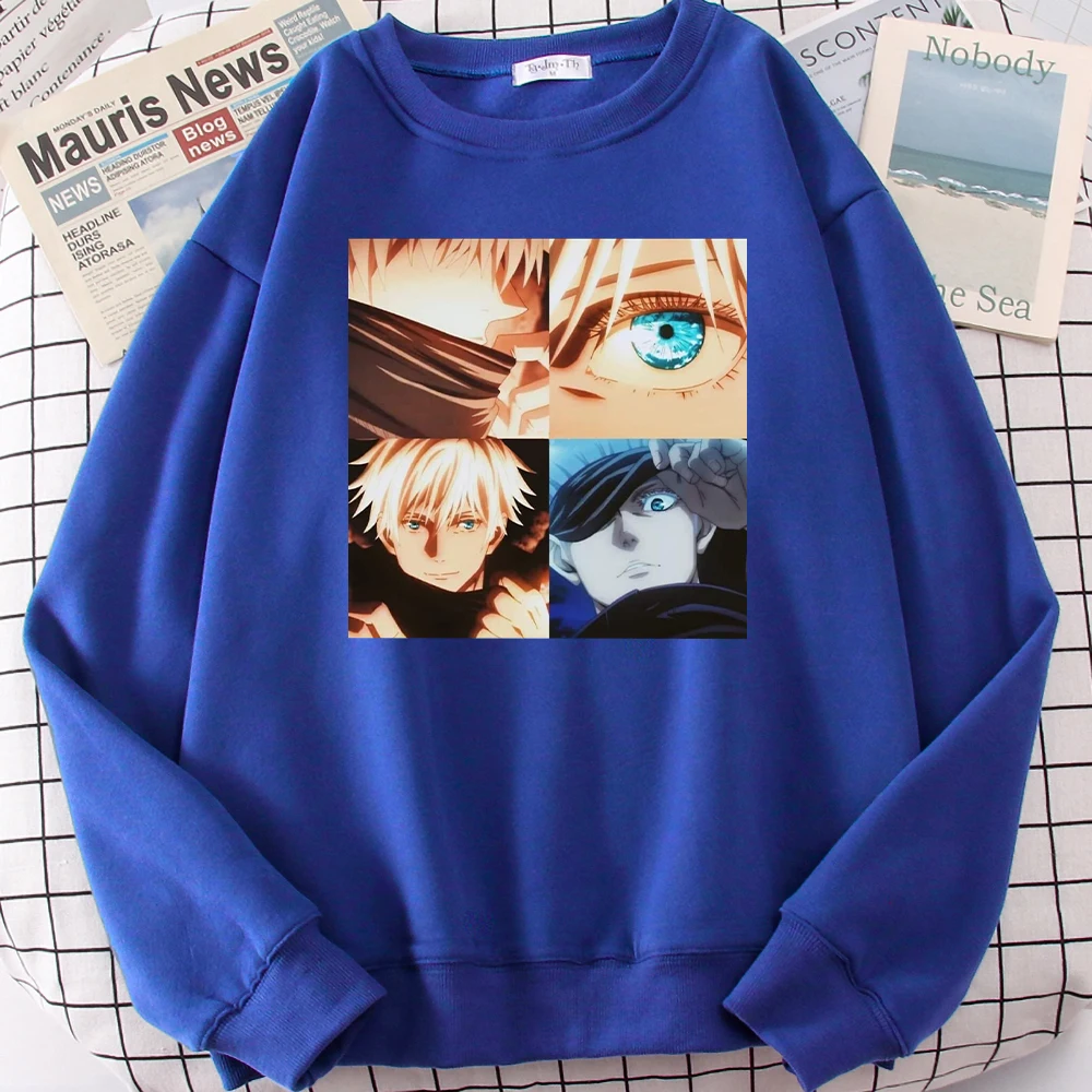 

Толстовка Gojo с принтом в виде глаз, мужская одежда в стиле хип-хоп, модная уличная одежда, свитшоты, свободный удобный теплый спортивный кост...