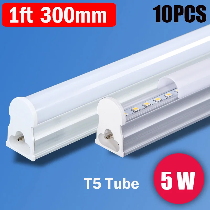 1ft 300mm 5W 10pcs 120 см светодиодный светильник лампа T5 труба 220 в 60 см 2 фута 4 фута 1200 мм T8 настенная лампа 20 Вт 40 Вт 60 Вт теплый белый холодный белый Трехконтактный светильник - Испускаемый цвет: 1ft 300mm 5W 10pcs