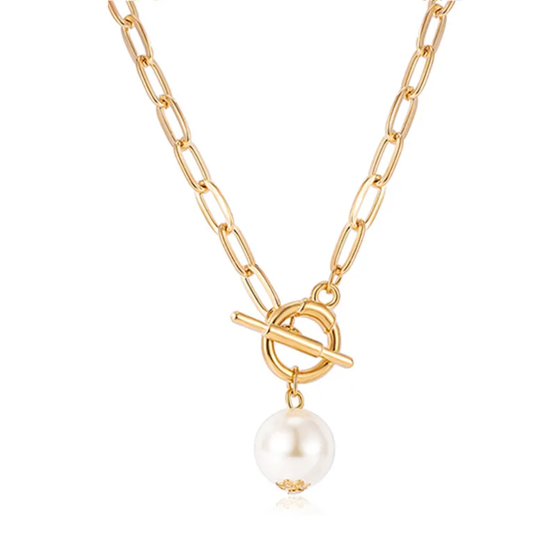 

Fashion Goth Portrait Coin Pearl Pendant Women's Necklaces For Women Vintage Multi Layer Heart Chain necklace New Jewelry