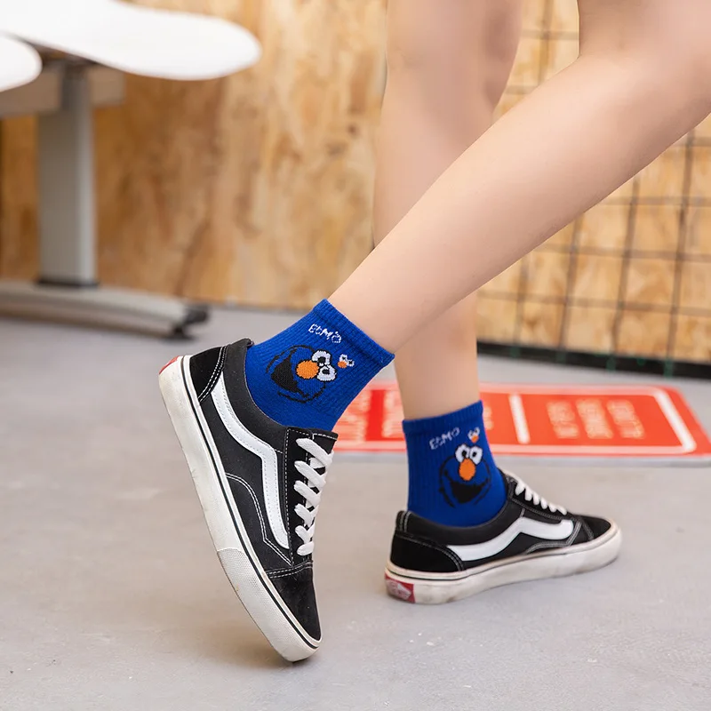 Женские носки Корея Улица Сезам печенье монстр женские забавные хлопковые для