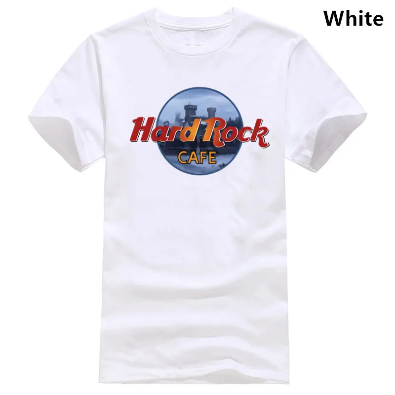 white Рубашка с Winterfell Хард Рок кафе - Цвет: white