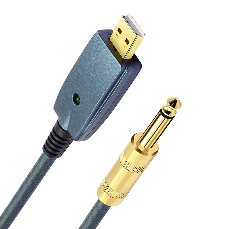 USB To Guitar Cable Interface Male 6.35Mm Jack Electric Accessories Audio Connector Cord Adapter | Спорт и развлечения