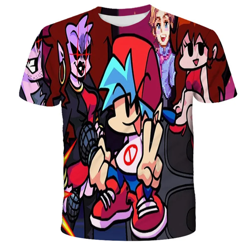 

Kids Boys Friday Night Funkin Game Short Sleeve Cartoon T-shirts Clothes 3-14 Years Children Girls Print Tees Clothing Outfit
