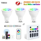 ZigBee Smart 4W GU10 Spotlight RGB + CCT светодиодная лампа + 6-зонный пульт дистанционного управления, работает с Zigbee 3,0 hub Alexa Echo Plus RemoteVoice Control