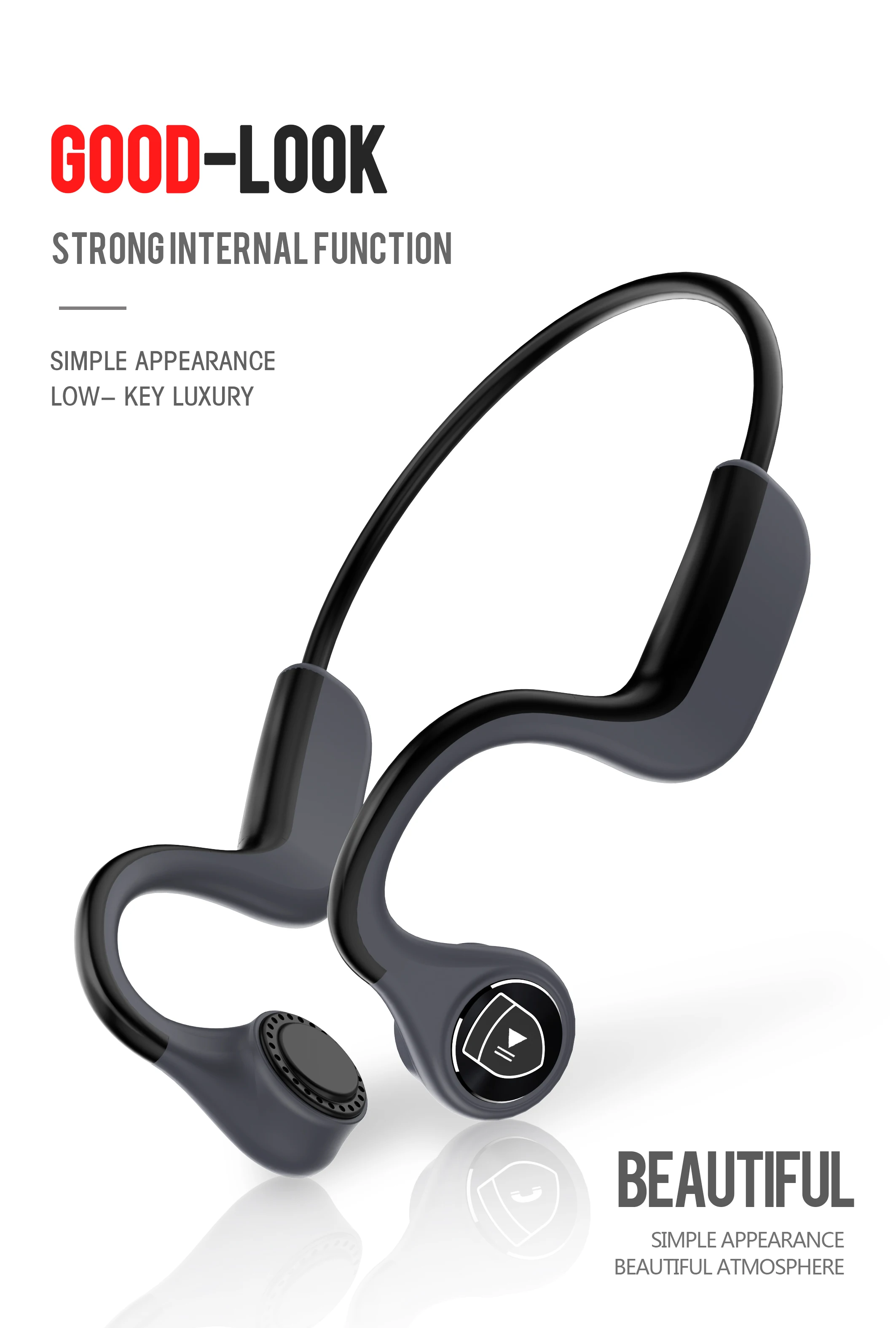 B9 bluetooth беспроводные зондирующие наушники движение кости бег стерео музыка вызов костной проводимости подвесные наушники