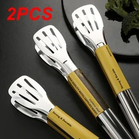 12pcs stainless steel hollow out food clip barbecue bread multifunctional anti scalding thickened clip kitchen cooking tong