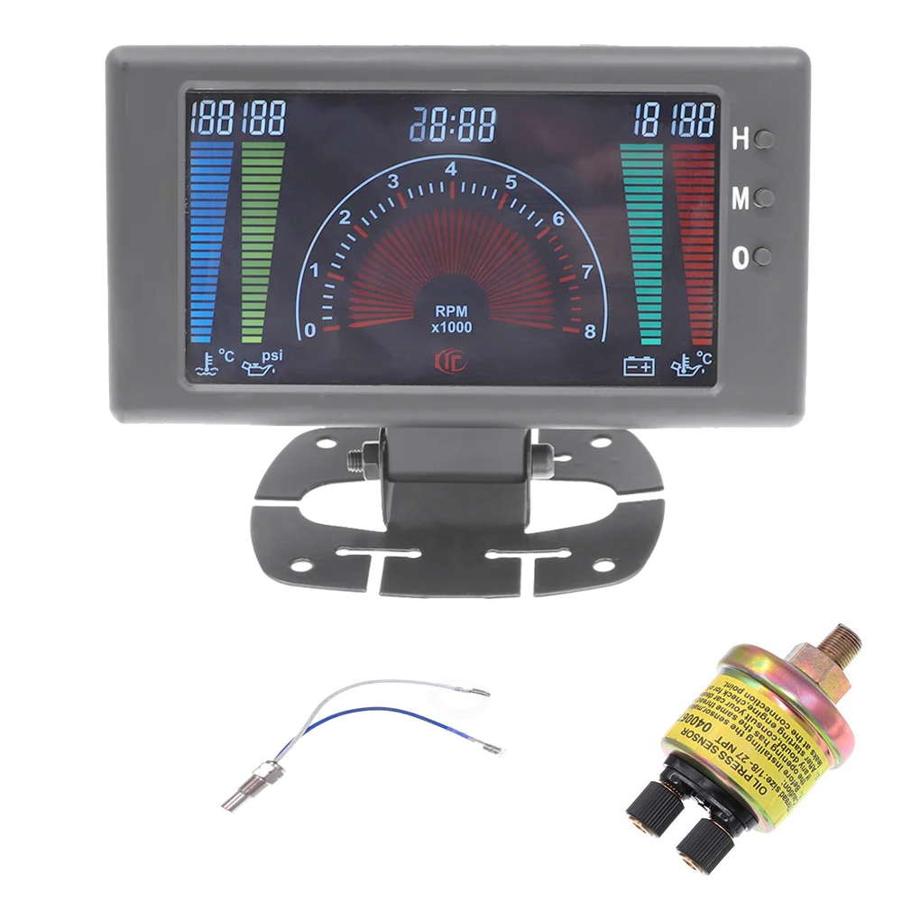 Автомобильный Тахометр 6 в 1 цифровой прибор для измерения температуры воды масла