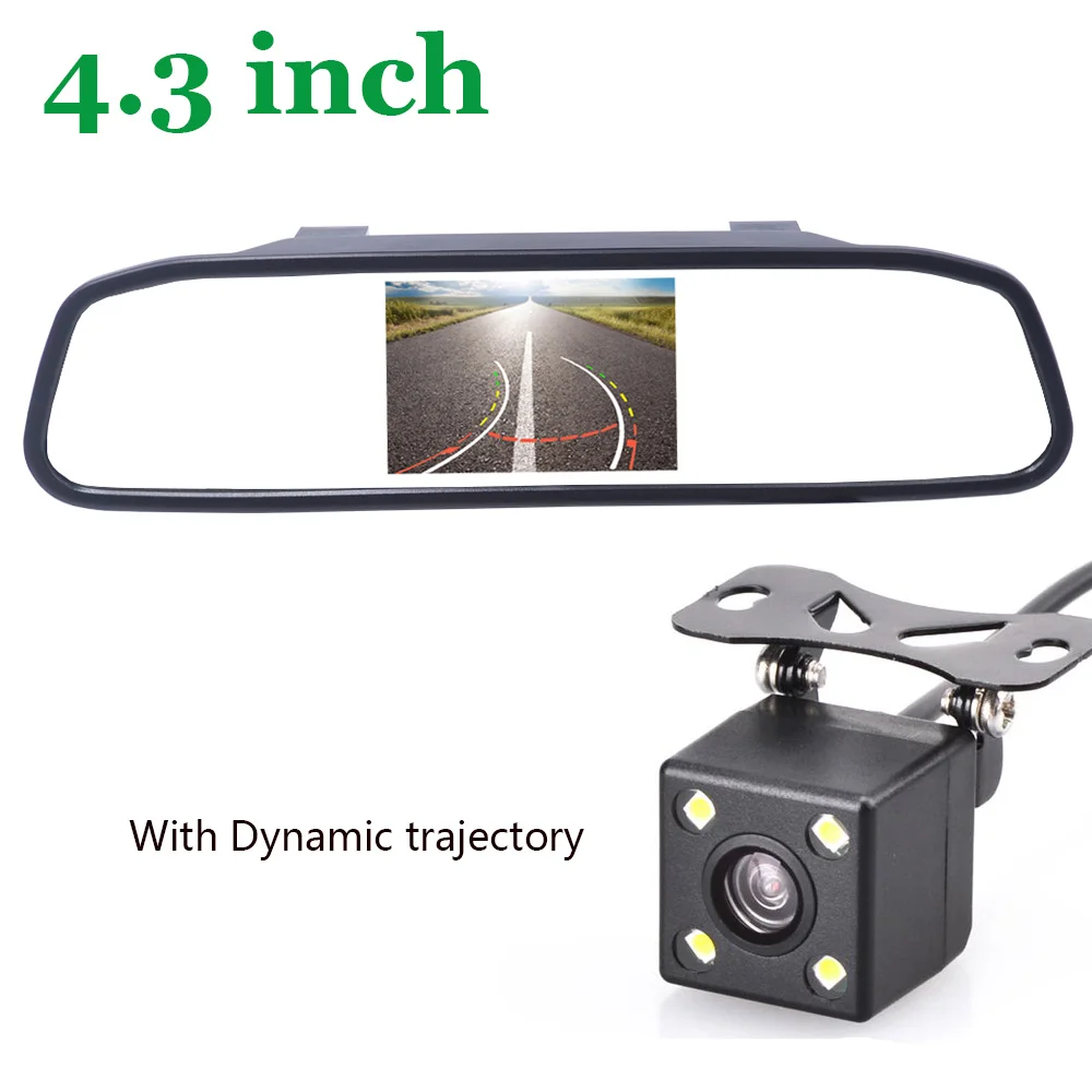 Автомобильная камера заднего вида 4 3 дюйма светодиодная с диодным подсветкой