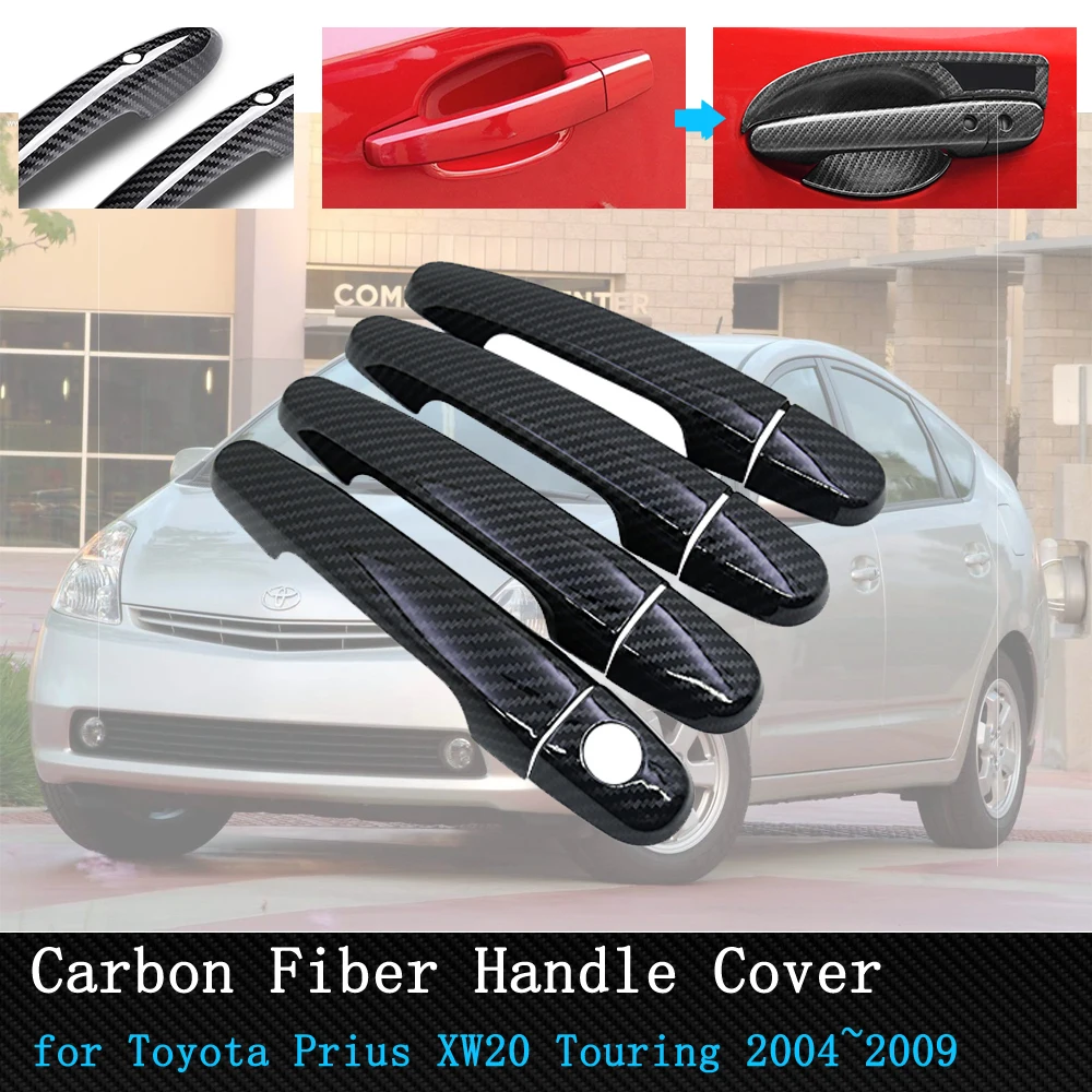 

Для Toyota Prius XW20 Touring 2004 ~ 2009 черная крышка дверной ручки из углеродного волокна 2005 2006 2007 2008 внешние автомобильные аксессуары