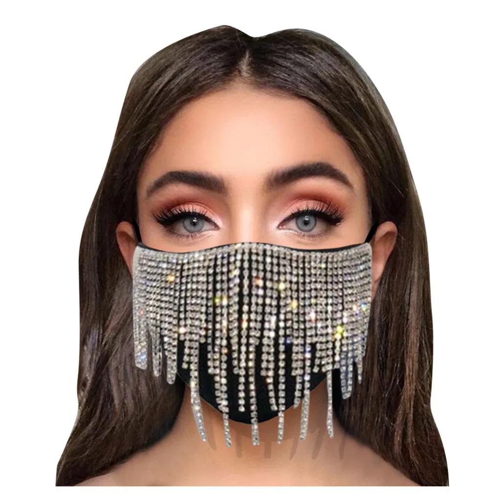 1 шт. маска для лица модная женщин маски косплея со сверкающими бриллиантами на