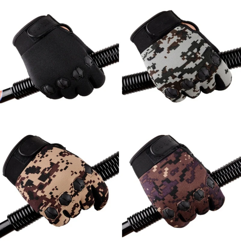 

Tactical Training Gloves Full Finger Fishing Gloves Anti-Slip Rubber Mittens Hunting Camping Cycling Camouflage Sports Gloves