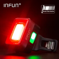 infun f50 bicycle taillight rear light bike automatic brake induction road mtb cycling charge led safety running lamp