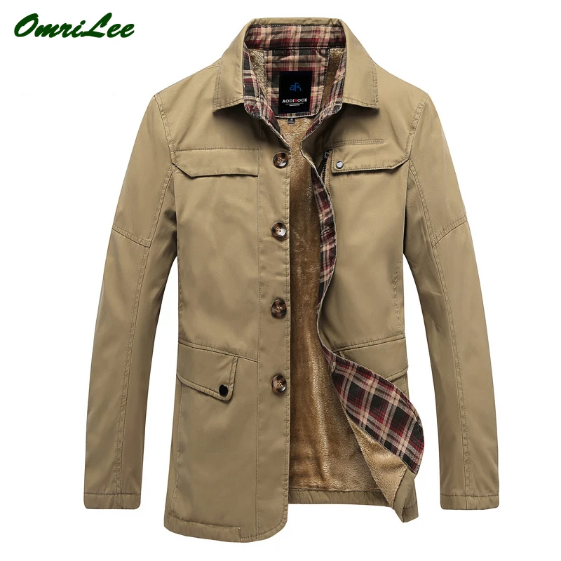 Business Duck Down Jacket Warm Cotton Lapel Large Size Plus Velvet Thicken Men's Tops Large Size Jacket Cotton  Men Winter Coat