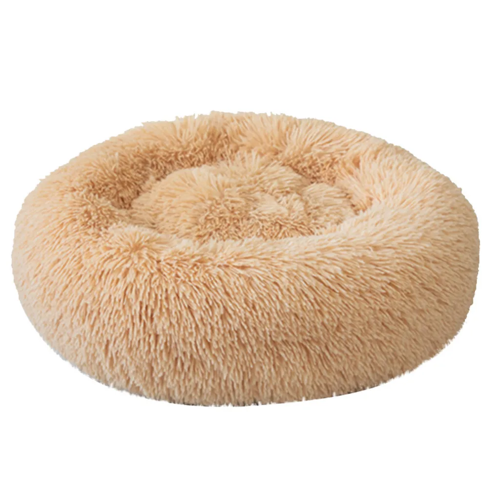 

Round Long Plush Dog Cushion Bed Pet Sofa Soft Fluffy Comfortable Mat for Cat Dog House Bed Round Cat Winter Warm Bed Pet Beds#Z