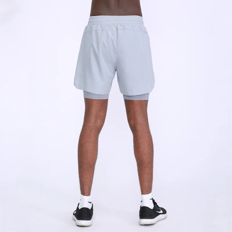 2020 летние шорты для бега Для мужчин 2 в 1 занятий спортом Фитнес длинные брюки