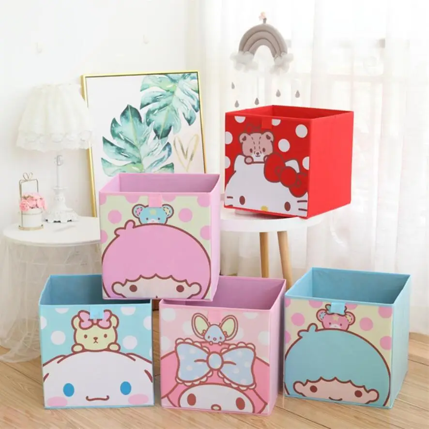 

13 inch Cube Storage Bin Foldable Nonwoven Fabric Cartoon Storage Box Baby Clothes Closet Toys Organizer Storage Box Kids Drawer