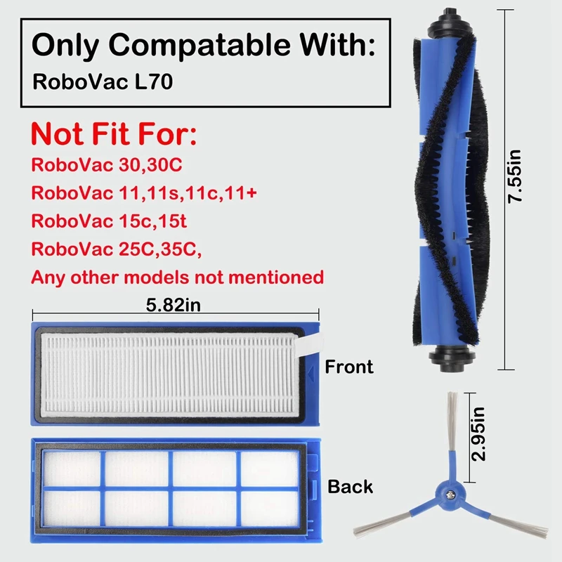 

Vacuum Cleaner Accessories Replacement Parts Kit for Eufy RoboVac L70 Hybrid Robot Vacuum Cleaner