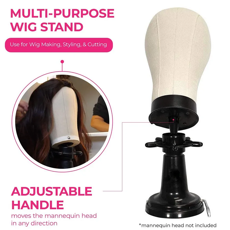 

Mini Wig Stand Black Holder Adjustable Mannequin Head Stand Wig Suction Cup Base Hairdresser Training Head Holder Stand