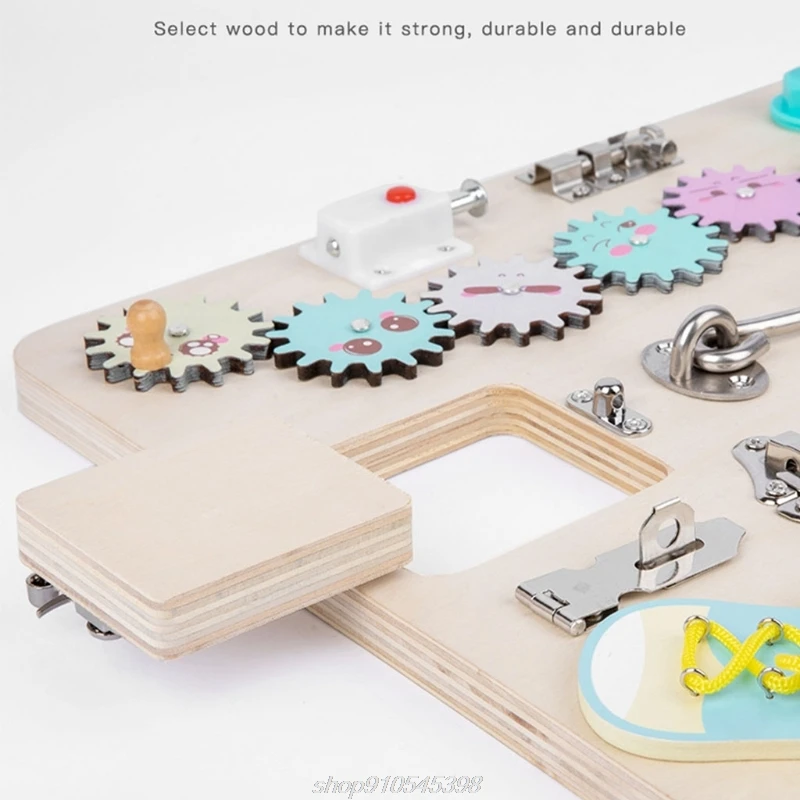 

Educational Montessori Board Play-and-Learn Excitement Toy Board with Latches Gear Wheels and Lock for Toddler M10 21 Dropship