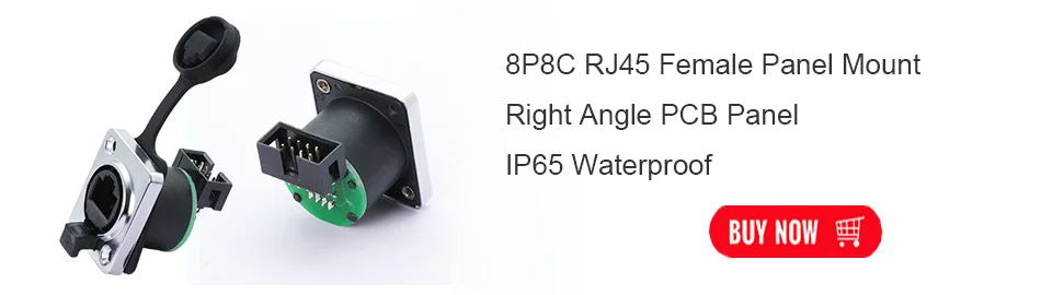 10 шт./лот 8P8C RJ45 гнездовой разъем Панель Крепление с печатной платой IP65 Водонепроницаемый RJ45 Ethernet разъем Шасси Разъем Терминал