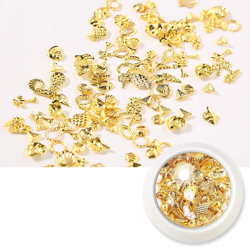 1 коробка золото Луна Звезды ногтей шпильки для Запчасти украшение звезды круг