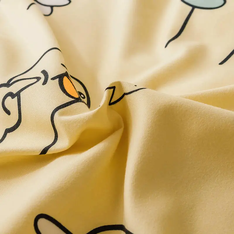 1Pc Yellow Color Double Quilt Cover Cartoon Style Duck Print Comforter for Kids King Size funda nordica cama 50 Winter | Дом и сад