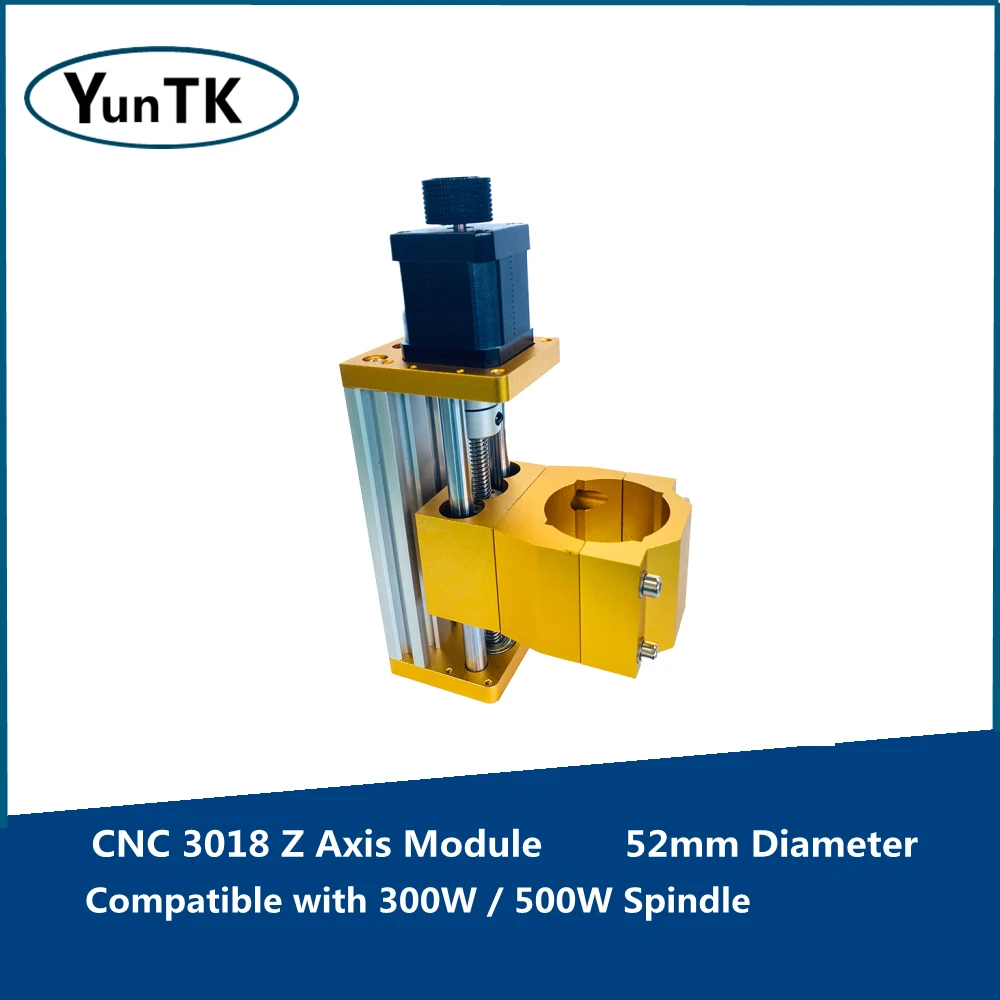 

CNC 3018 Z Axis Module, Compatible with 300W / 500W Spindle, 52mm Diameter,forAluminum Slide Table, Nema17, 42HS48MM, Step Motor