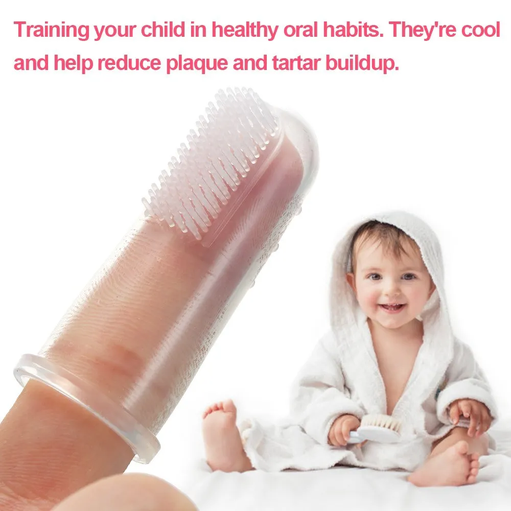 

3Pcs Safe Soft Baby Toothbrush Silicone Teether Transparent Toddler Toothbrush Infant Teething Massager Newborn Teeth Care
