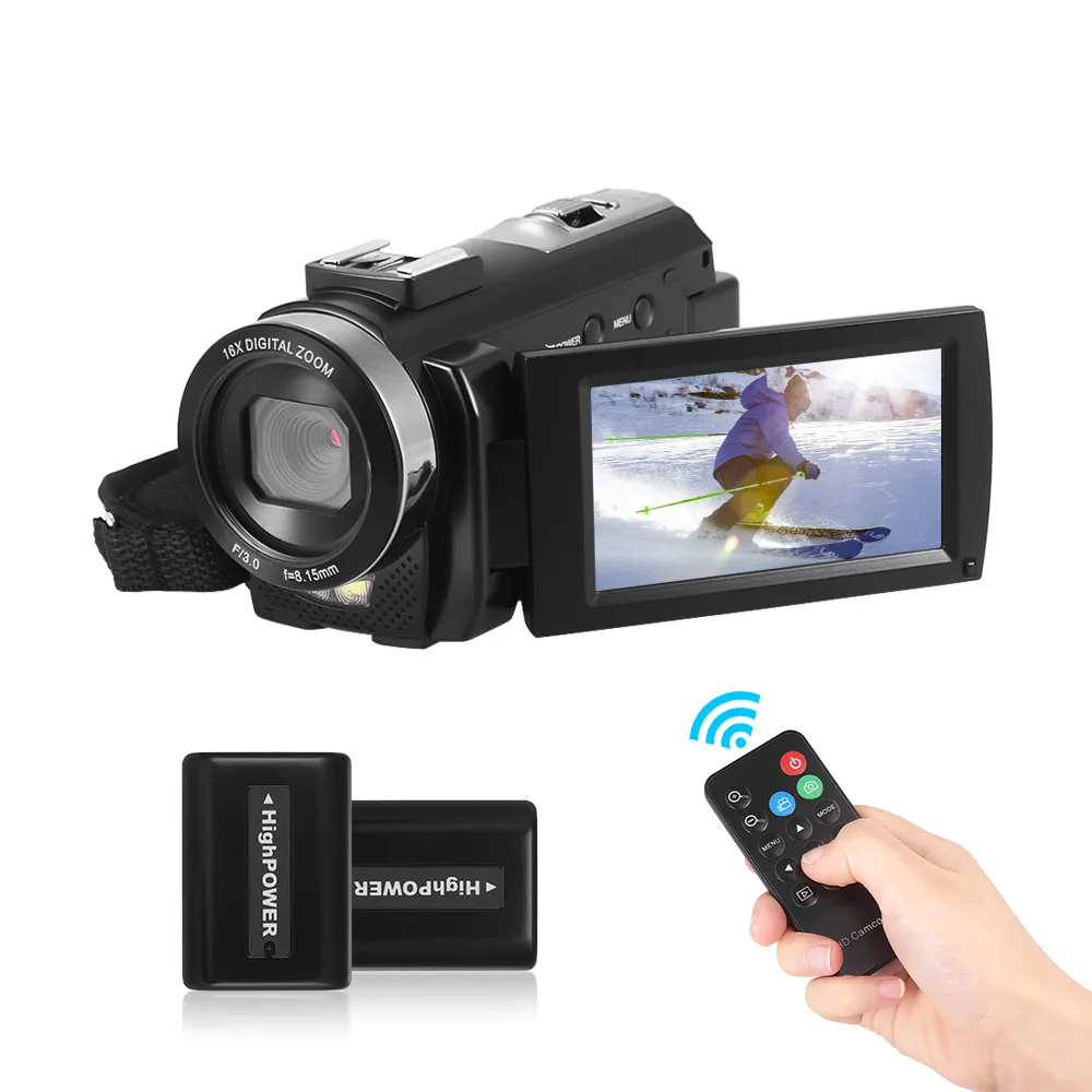 Andoer HDV-201LM 1080P FHD Цифровая видеокамера DV рекордер 24MP 16X цифровой зум 3,0 дюймовый ЖК-экран