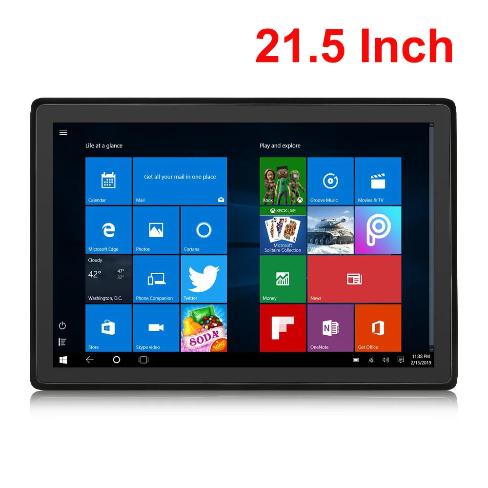 

Fanless Industrial Panel PC All In One Windows 7 8 10 Desktop Computer Intel I7 21.5" Resistive Touch 8GB RAM WiFi RS232 RJ45