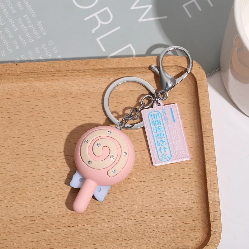

Cute Cartoon Lollipop Keychain Creative Personality Acrylic Flash Animal Bag Backpack Car Key Pendant Accessories Keyring Gift