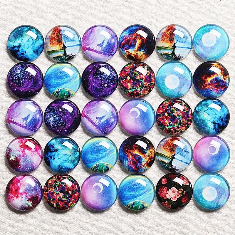 Круглые стеклянные кабошоны ручной работы с изображением лошади и единорога