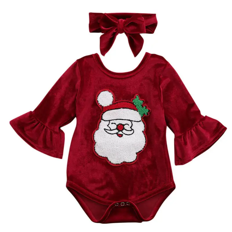 

Christams Romper Newborn Baby Girl Clothes Xmas Romper Jumpsuit Bodysuit Playsuit Outfits 0-24 months