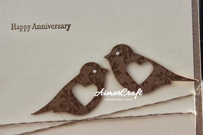 Металлические Вырубные штампы в виде птиц 2 шт. искусственные украшения для