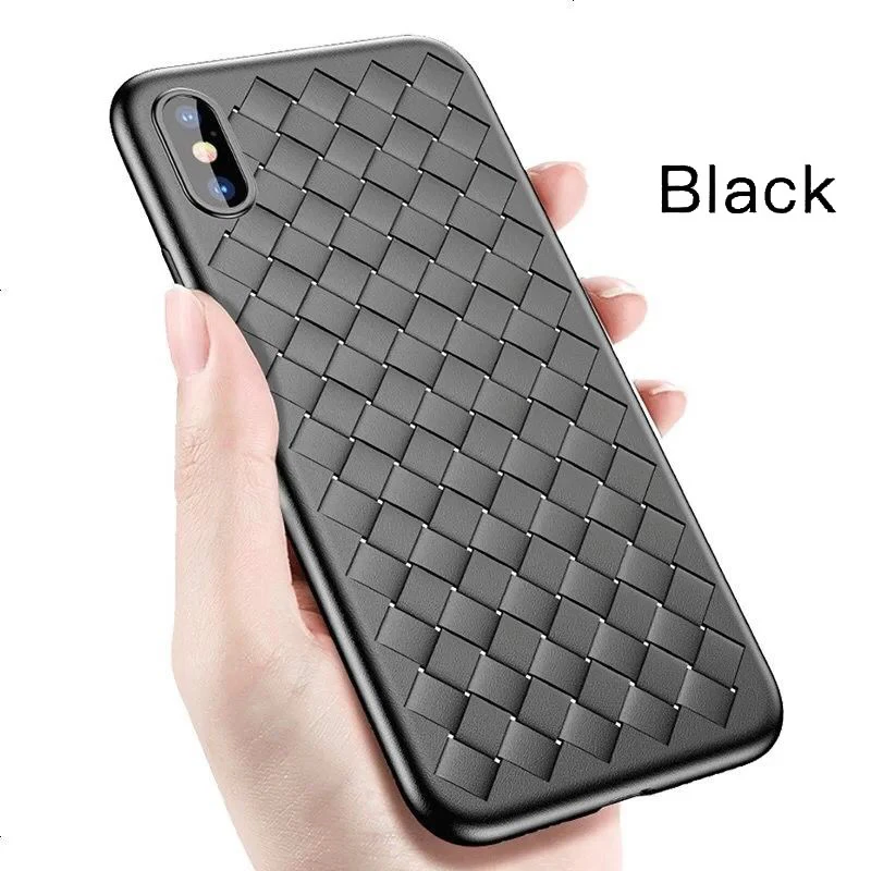 Тканый узор мягкий чехол для iPhone 6 6S plus 3 чистый цвет задняя 7 7S Plus X XS Max XR |