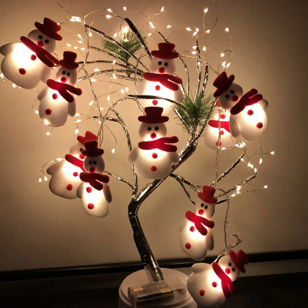 

LED String Light Indoor Fairy Holiday Decoration LED Christmas Snowman Light For Outdoor Bedroom Wedding Party Battery Models