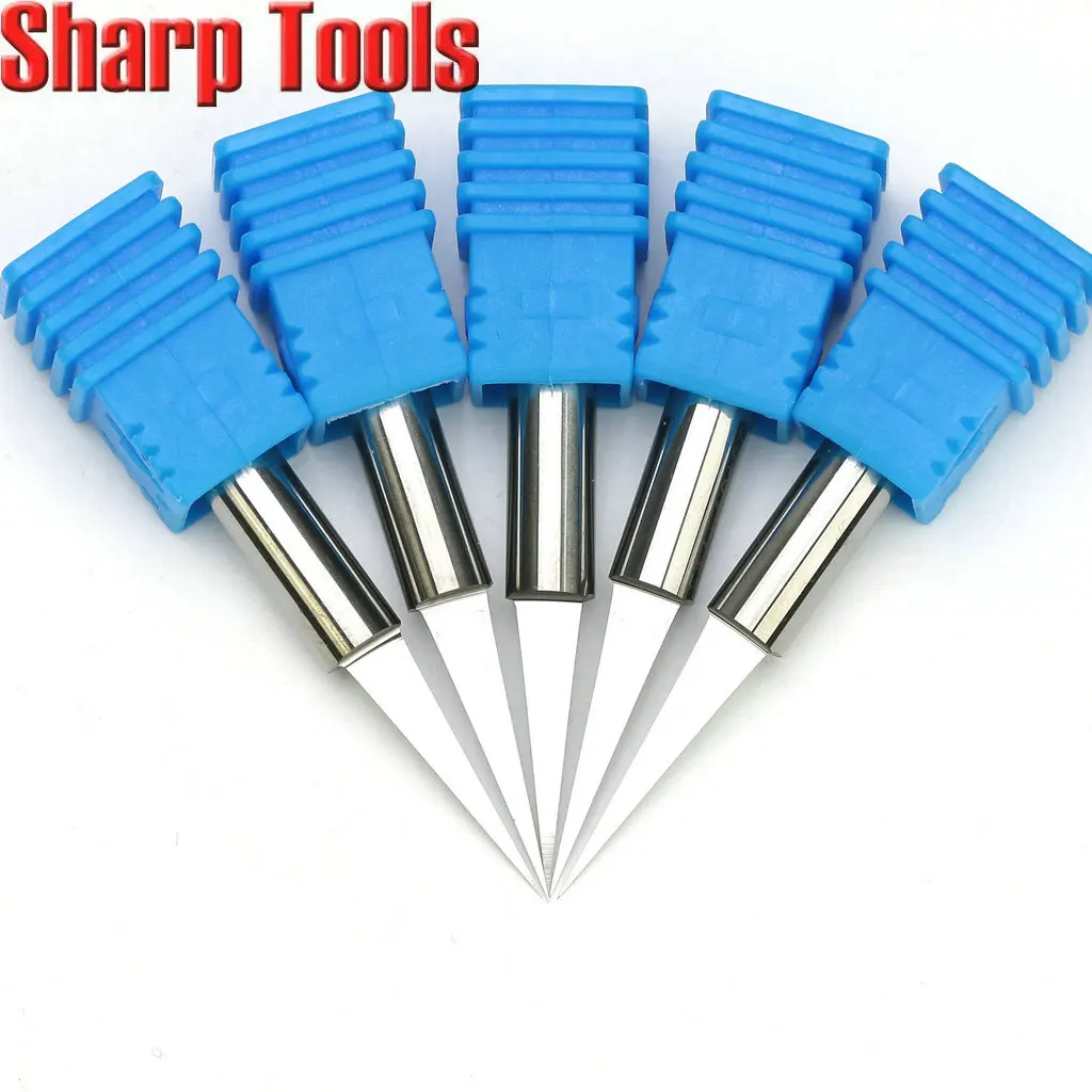 10 Angle 6x 0.1MM 3-Edge Carbide CNC Router Bits Wood Cutter Tools 5pc/Set Cutting Tool for Carving Acryl/Stone/Metal | Инструменты