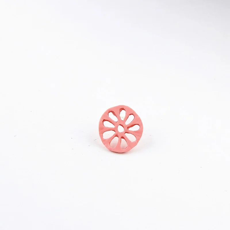 

DIY hand painted color compact 925 pure silver needle lotus root piece earring material accessories