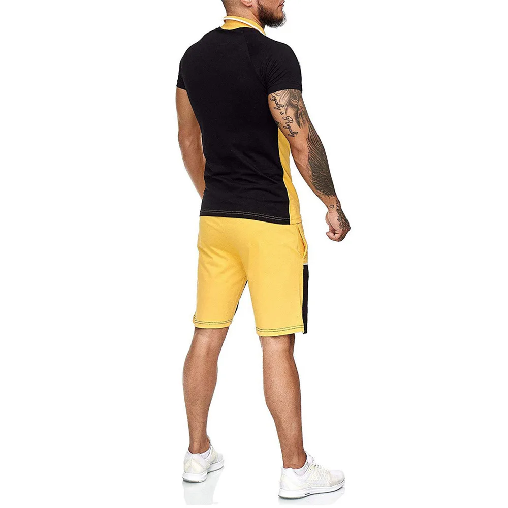 

2021 Summer New Sportswear Men's T-shirt + Sports Shorts Set High Quality Tracksuit Men T-shirt Sports Running Set M-XXXL