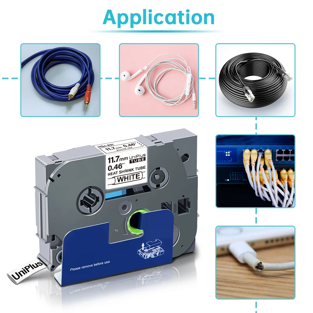 11 7 мм термоусадочная трубка запечатанных лент для замены Brother HS231 hs 231 черного