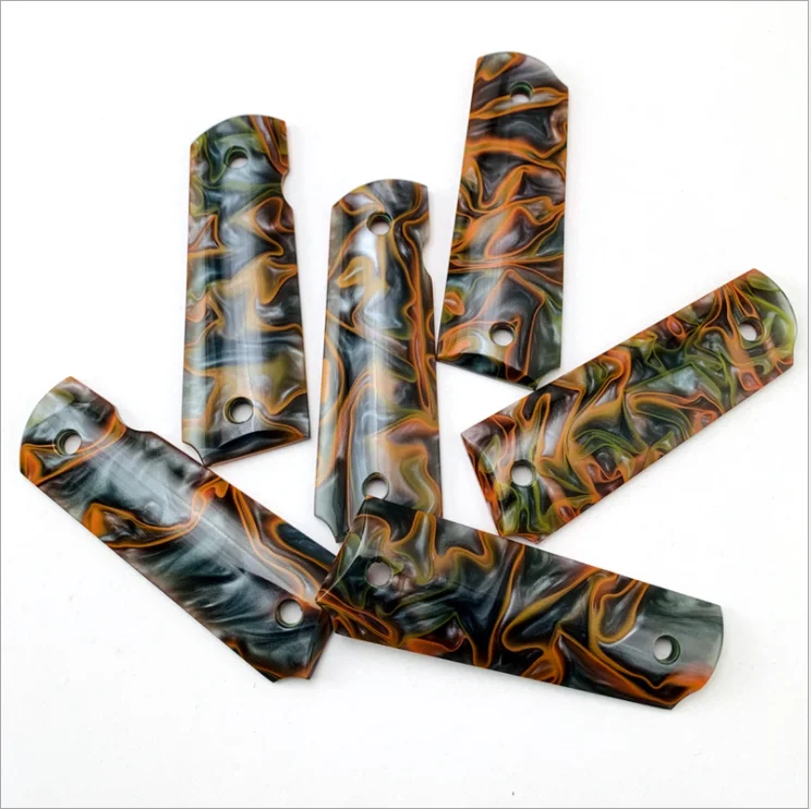 

1Pair Damascus Pattern Professional Colt 1911 Grips acrylic Handle Full Size 1911 Accessories CNC acrylic Handle material