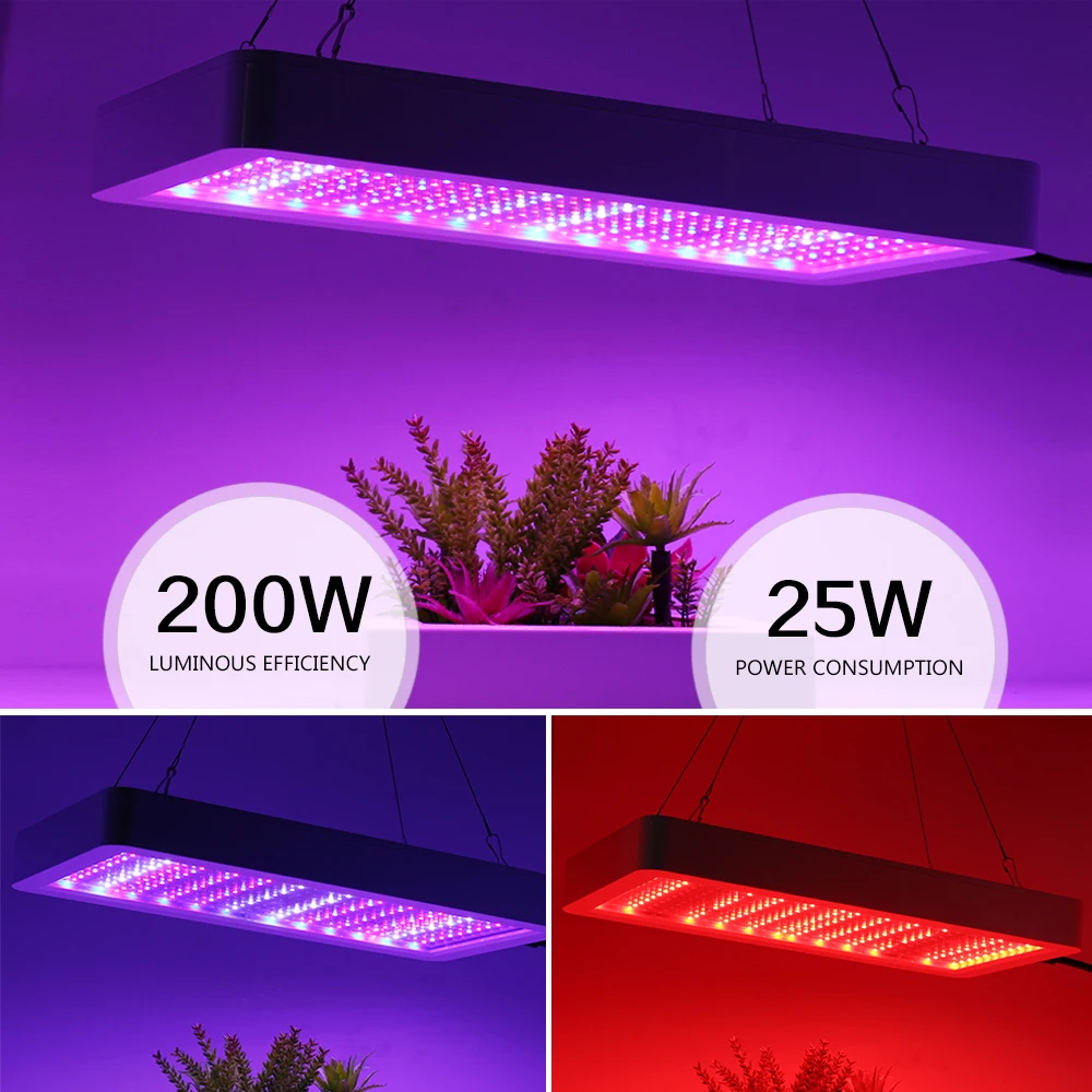 Светодиодный Grow светильник 100W 200W Водонепроницаемый Phytolamp полный спектр 2