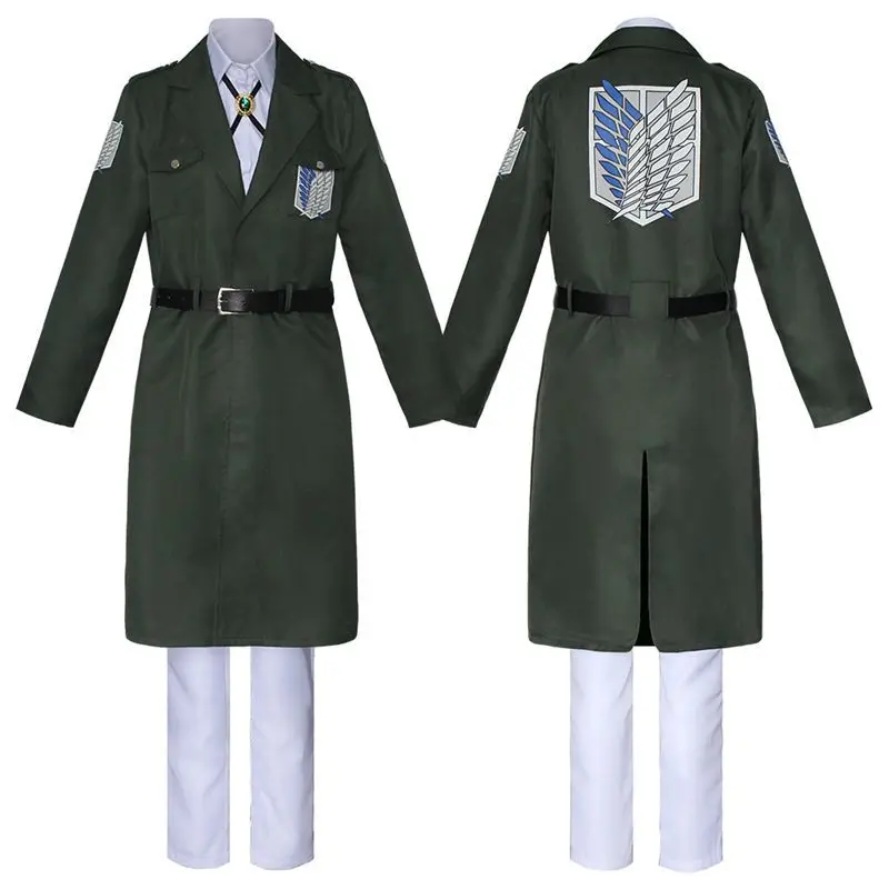 Anime aot Season 4 Cosplay Costume Levi Ackerman Trench Attack on Titan Wigs Mikasa Shingeki No Kyojin Hange Sasha Eren Outfit |