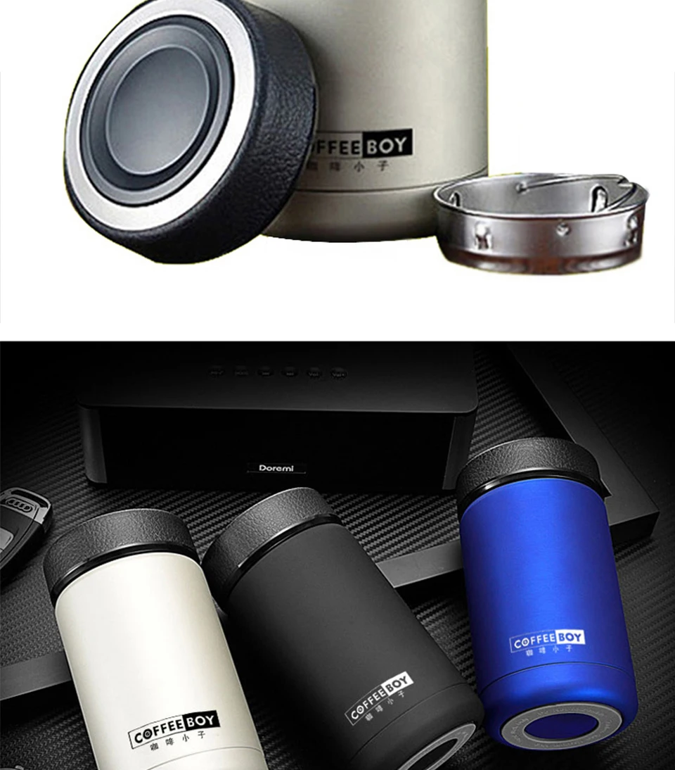 Термос coffee Boy 304 из нержавеющей стали, Термокружка, мужская, офисная, деловая, вакуумная, термальная бутылка для чая, 380 мл# BG01, Термокружка