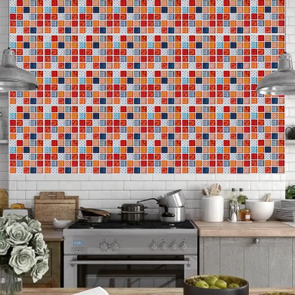 6Pcs Mosaic Self-adhesive Wall Tile Sticker Kitchen Oil-proof Stickers Bathroom Decor | Дом и сад