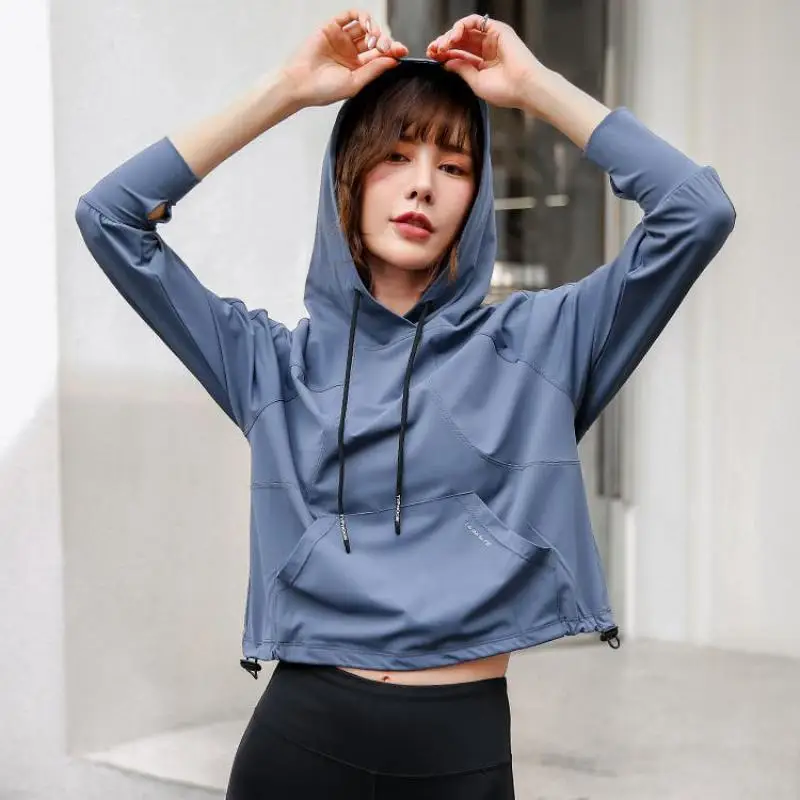 

Casual Sports Running Outdoor crop Top Hoodies women