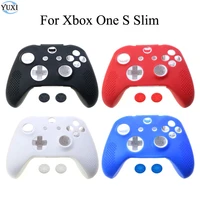 yuxi silicone protective skin case for xbox one s slim controller joystick gel rubber with thumb sticks grip caps