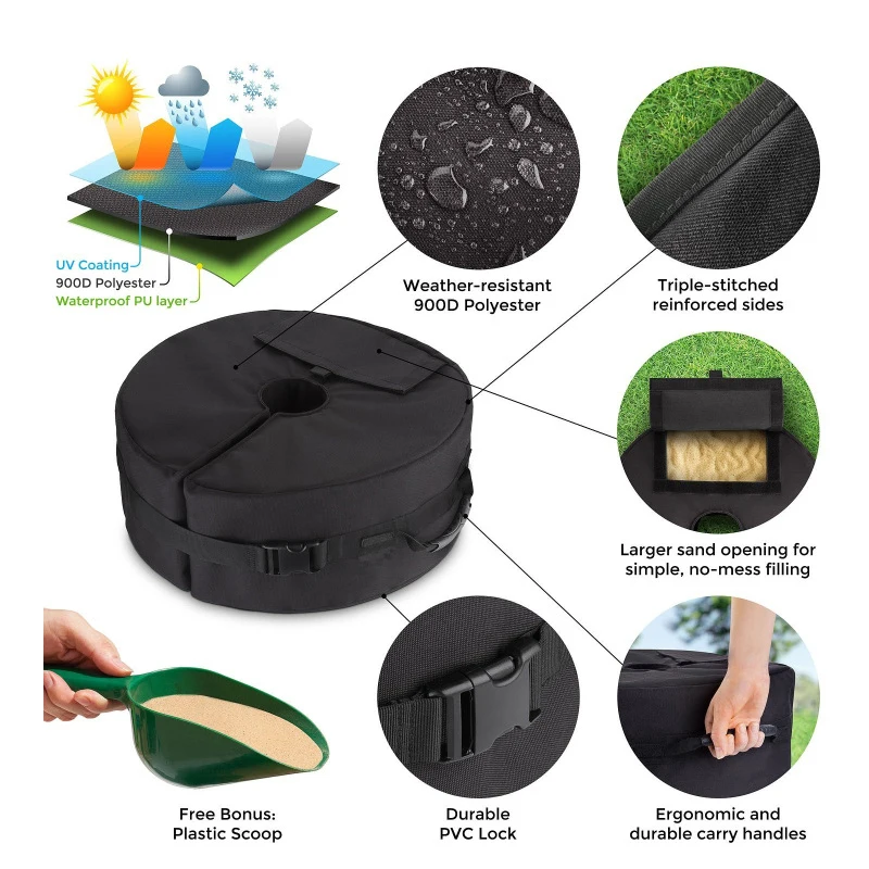 Открытый патио зонтик базовый вес мешок всепогодный ветрозащитный сверхмощный