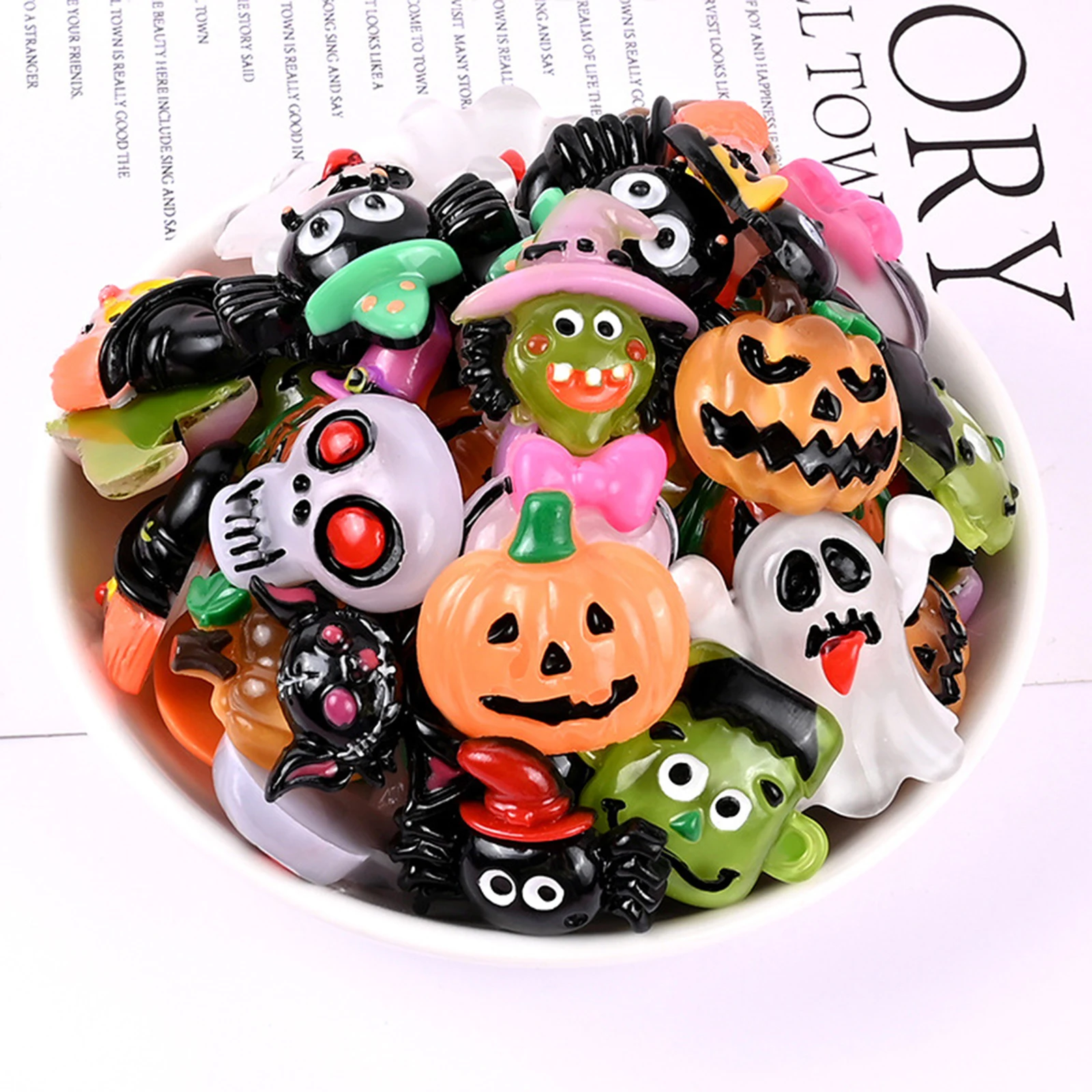 30 шт. смешанные партии милые кавайные кабошоны для Хэллоуина с плоской задней
