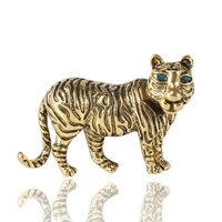 retro forest king tiger brooch for woman kids party animal corsage pin brooches gift